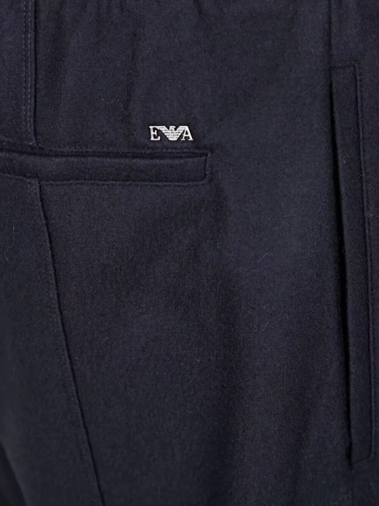 Emporio Armani Drawstring Chino Trousers With Elastic Waistband In Black