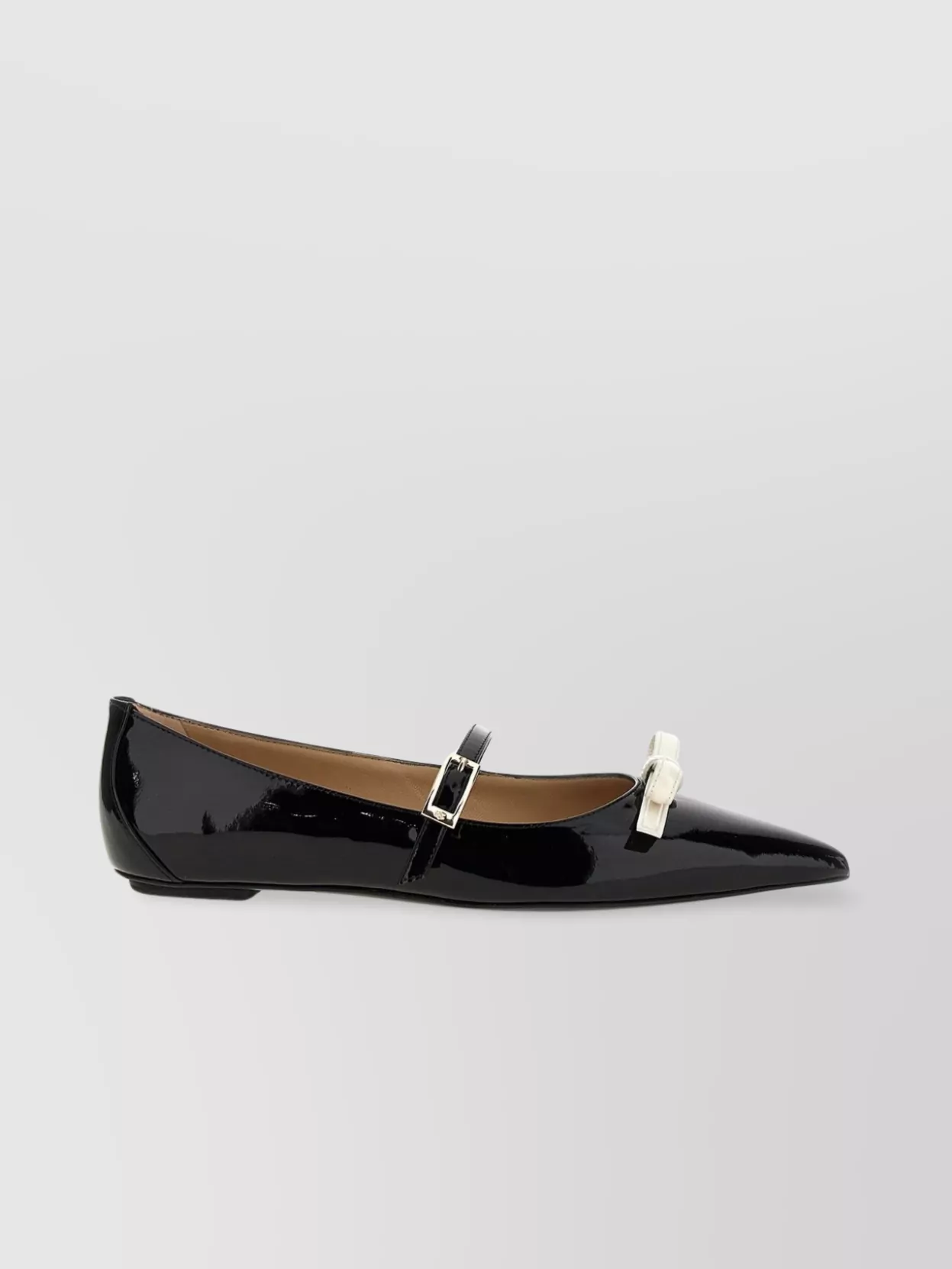 Shop Stuart Weitzman Chic Bow Patent Pointed Ballet Flats