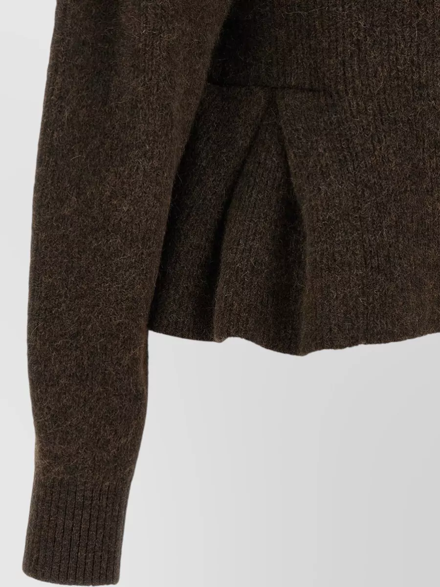 Rotate Birger Christensen Ribbed Peplum Cardigan