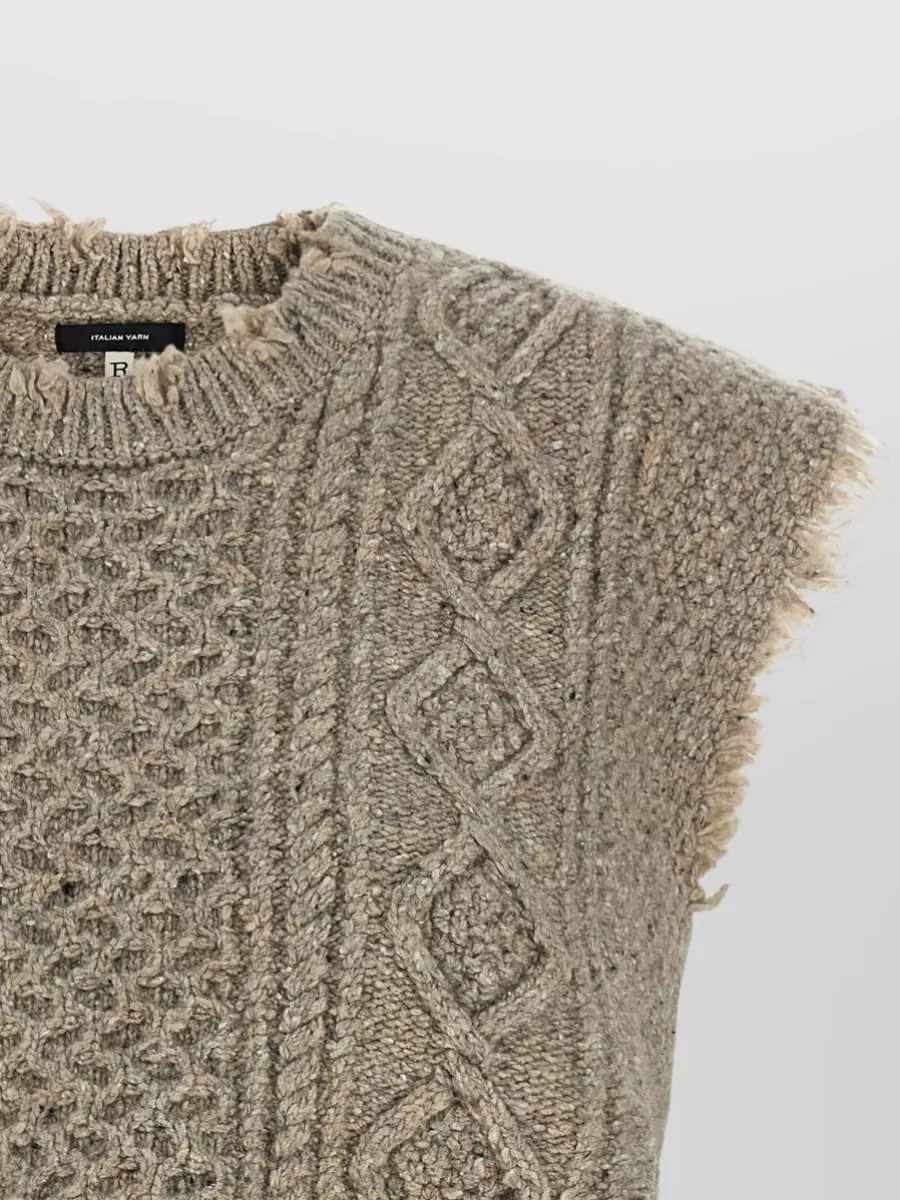 R13 Cable-Knit Wool Boyfriend Vest