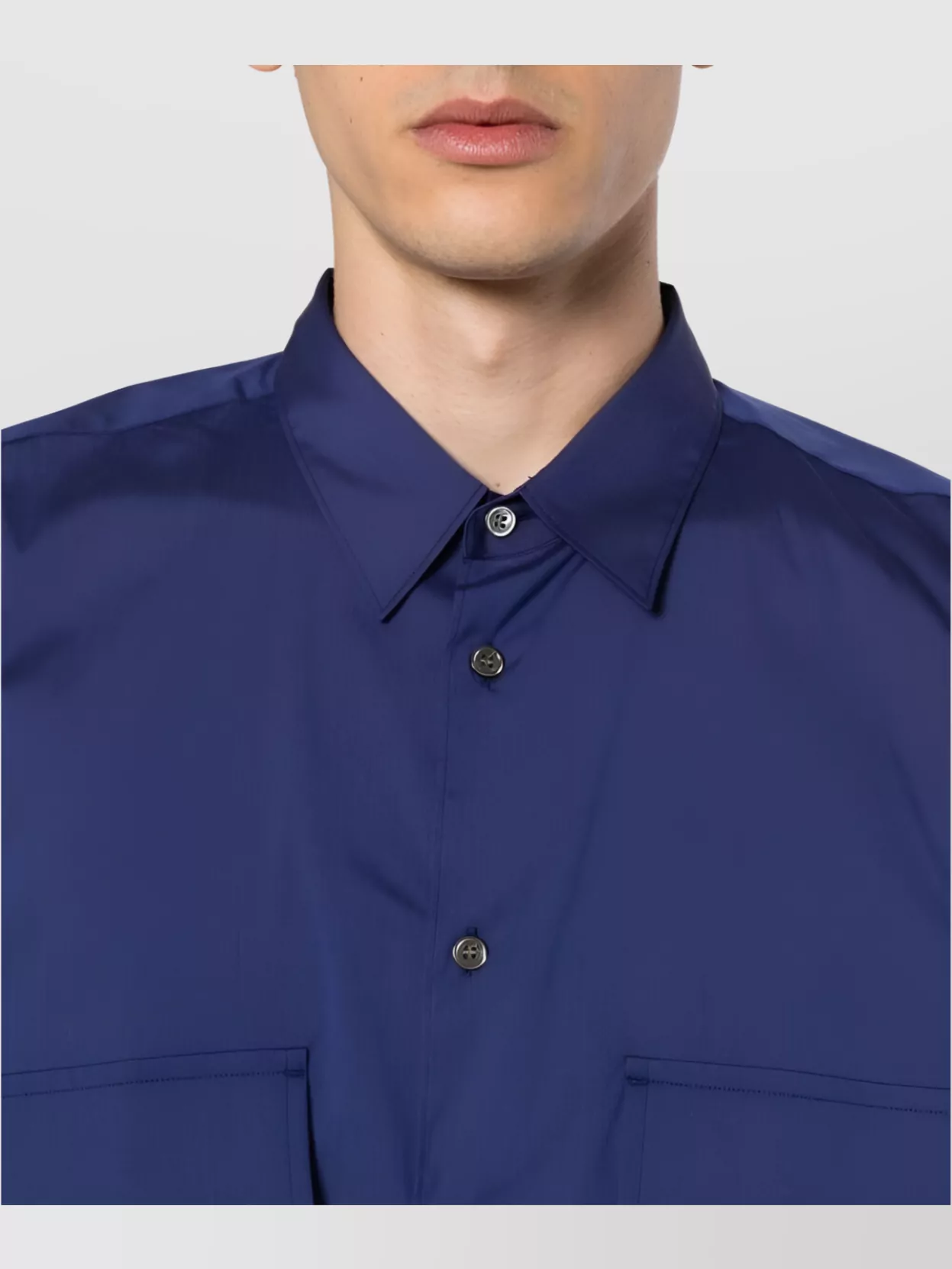 Comme Des Garçons Button-Down Collar Long Sleeve Shirt With Pockets