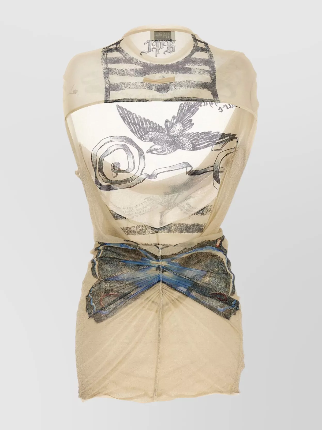 Jean Paul Gaultier 'The Short Tattoo Rose And Bird' Dress