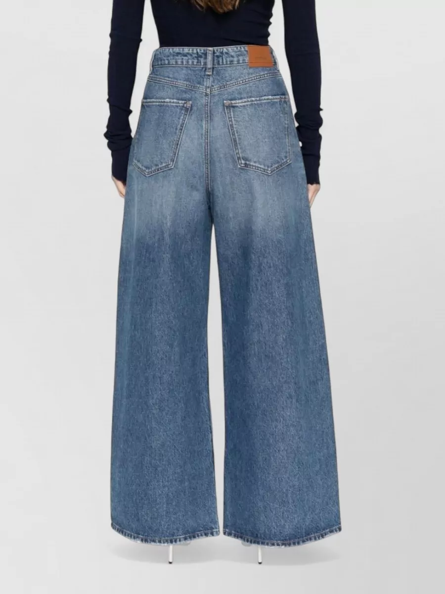 Sportmax Wide Leg Denim Cotton Five Pocket Trousers