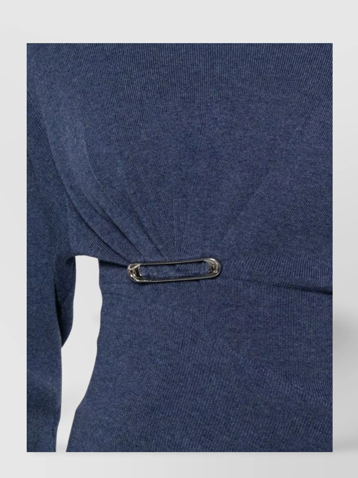 Lanvin Turtleneck Top With Asymmetric Hem And Sleeves In Blue