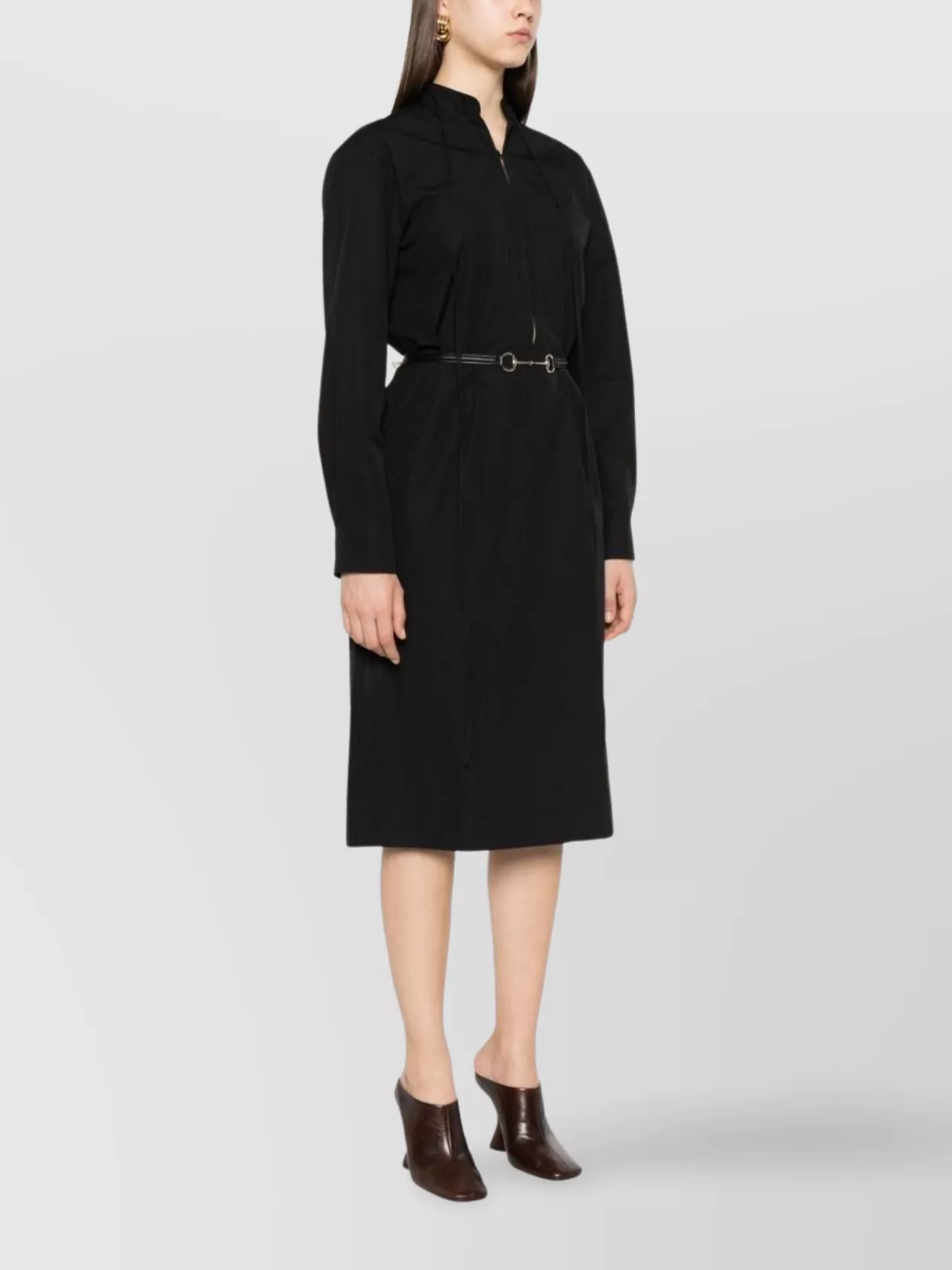 Gucci Mini Dress With Long Sleeves And Belted Waist