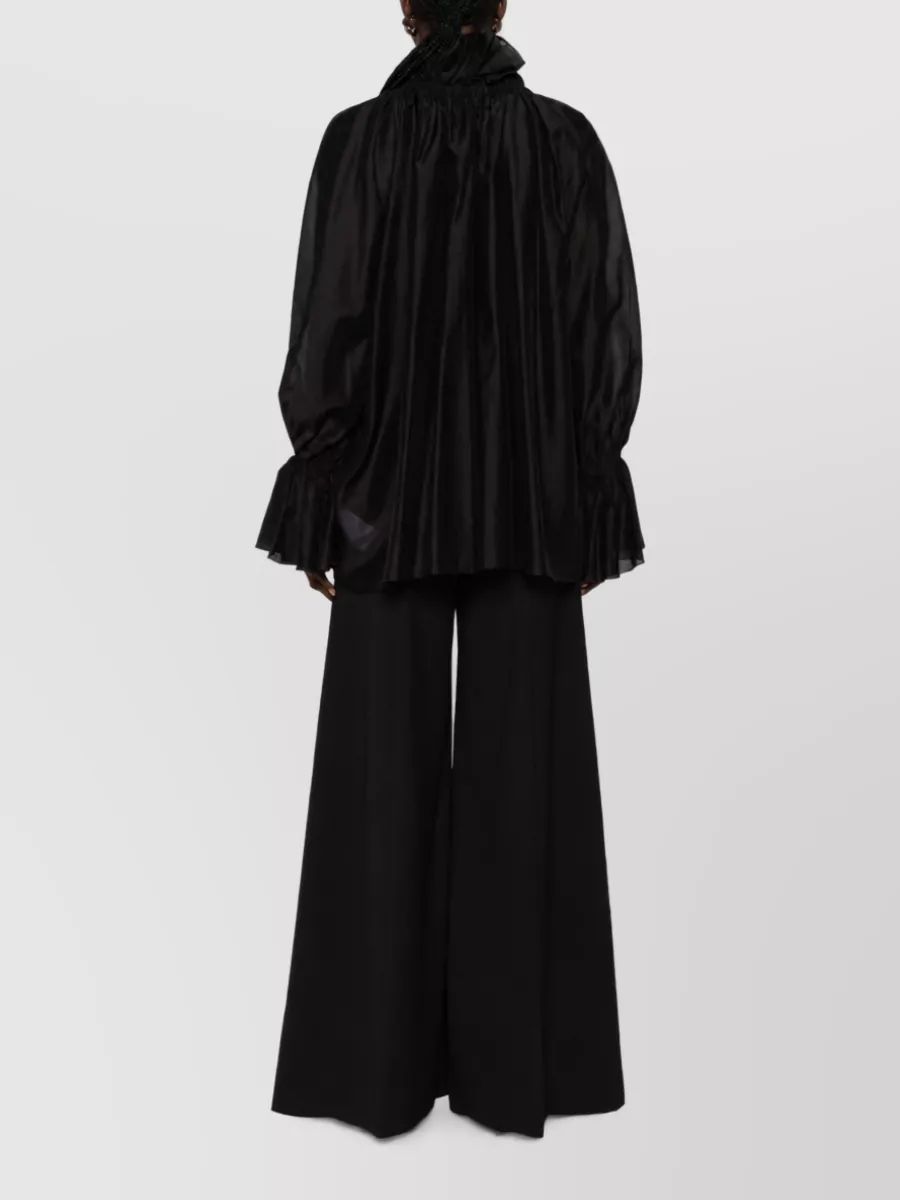 Thelatest Ruffled High Neck Oversized Blouse
