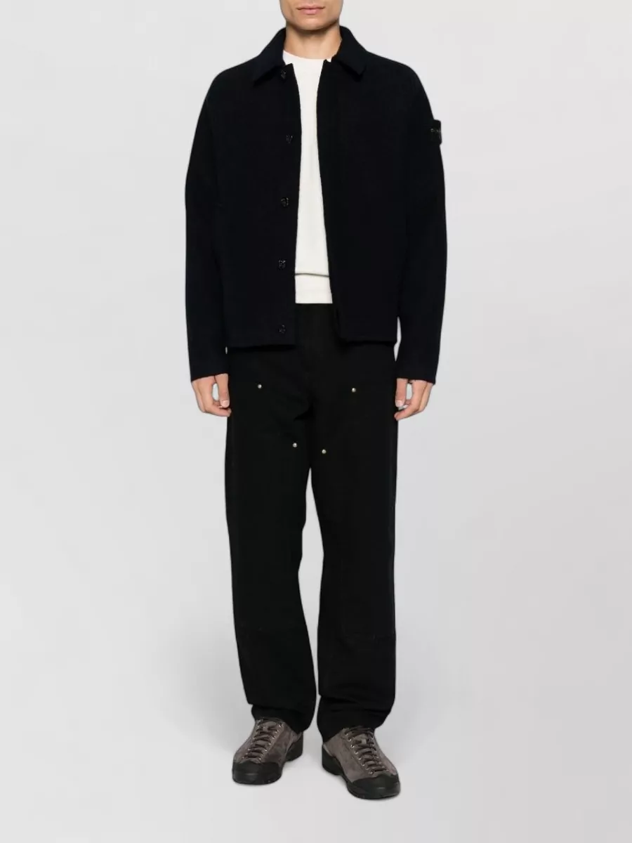 Stone Island virgin wool felted knit jacket