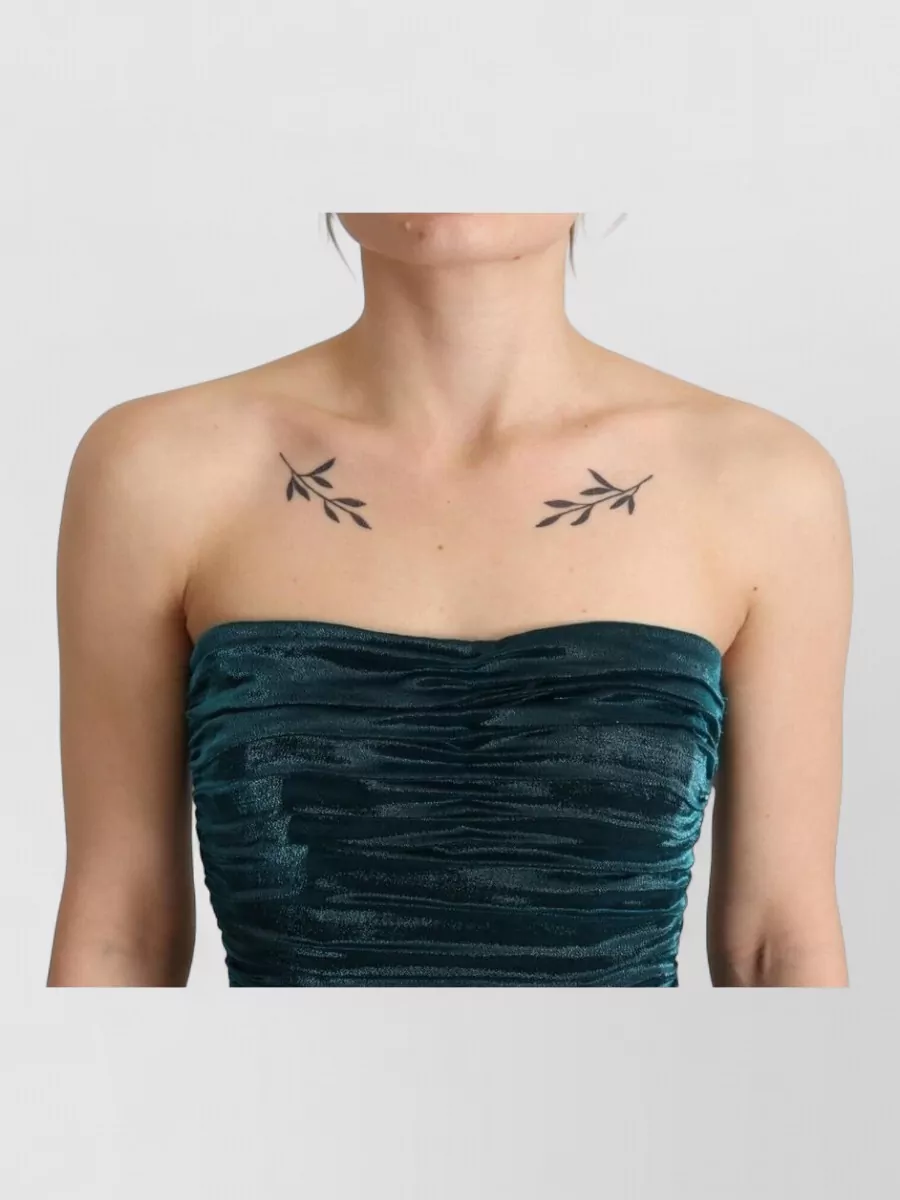 Dolce&Gabbana Silk Strapless Draped Midi Dress