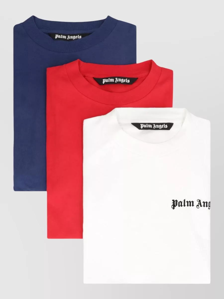 Palm Angels Pack Three Cotton Crew Neck T Shirts