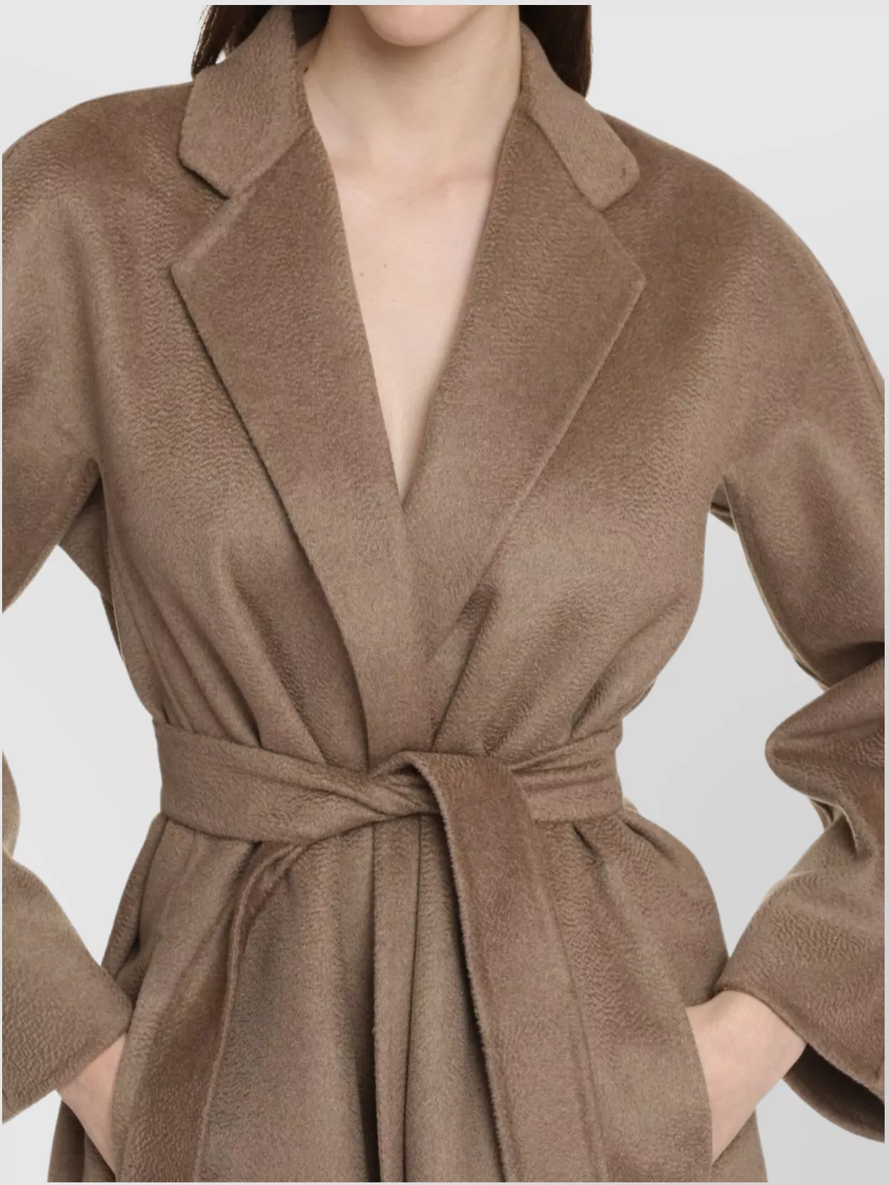 Max Mara Lapel Collar Belted Cashmere Coat