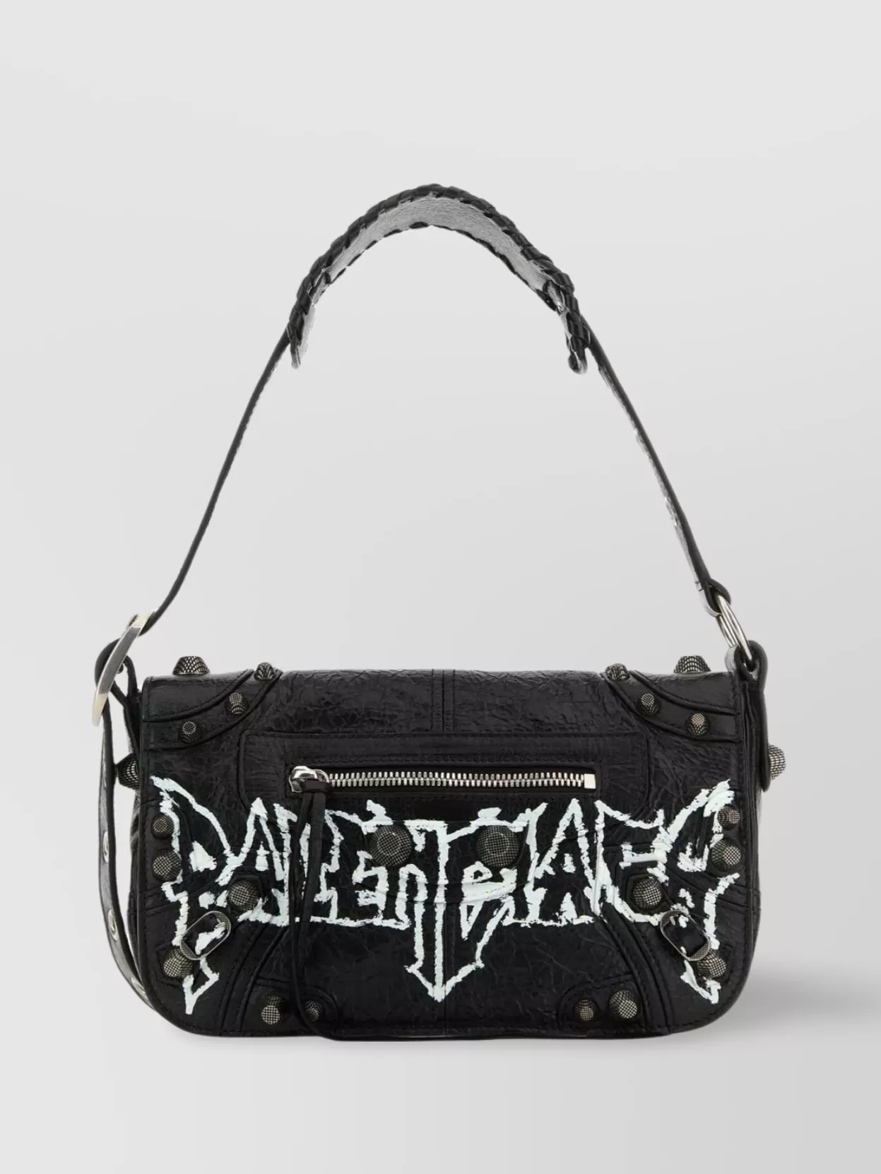 Shop Balenciaga Le Cagole Xs Metal Crossbody Bag With Textured Finish
