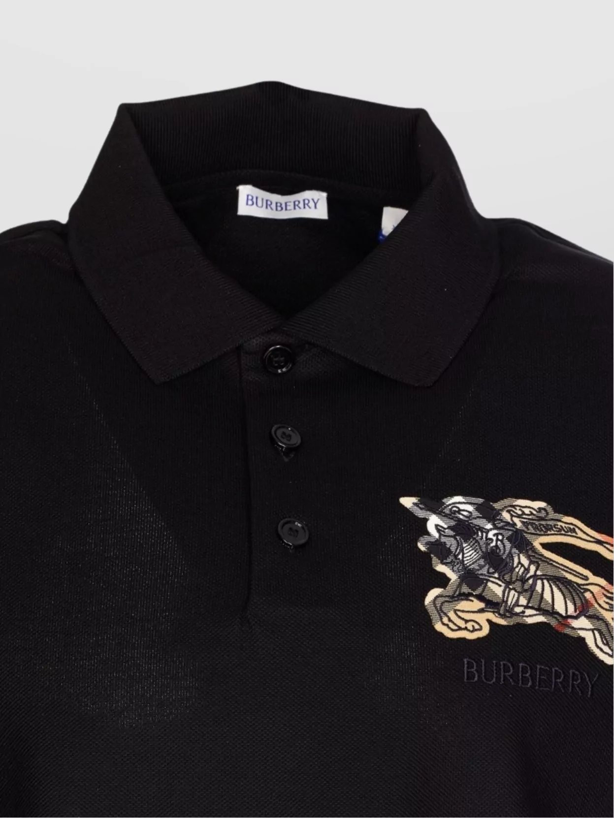 Burberry Long Sleeve Crewneck Check Polo Shirt