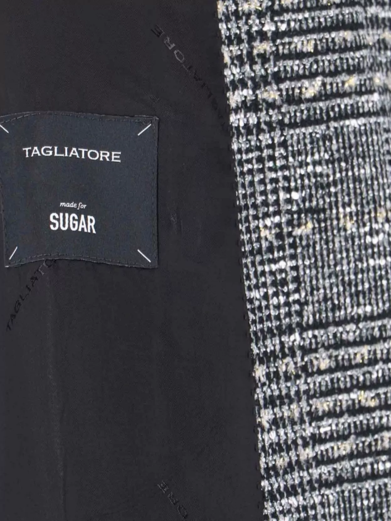 Tagliatore Checkered Double-Breasted Blazer Notched Lapels