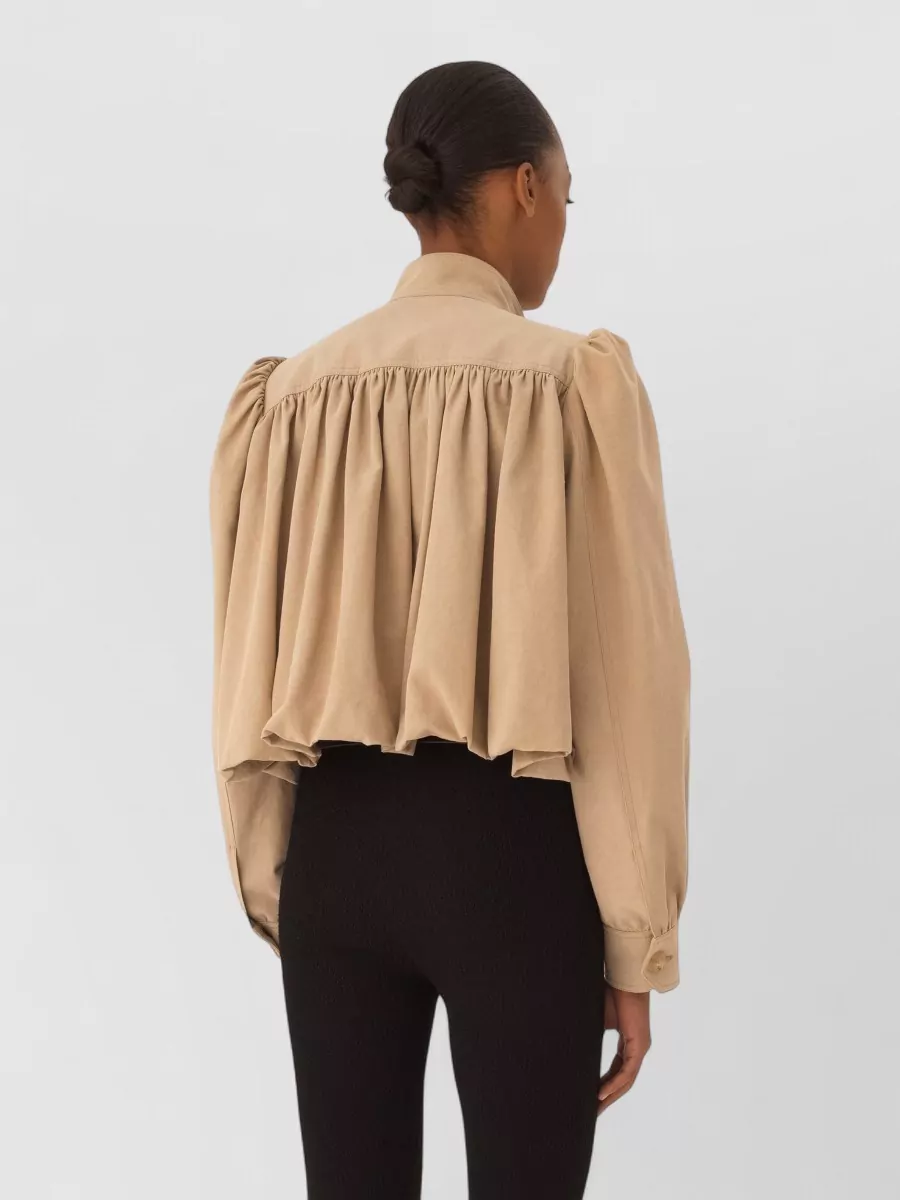 Chloé Cotton Gathered Cropped Jacket