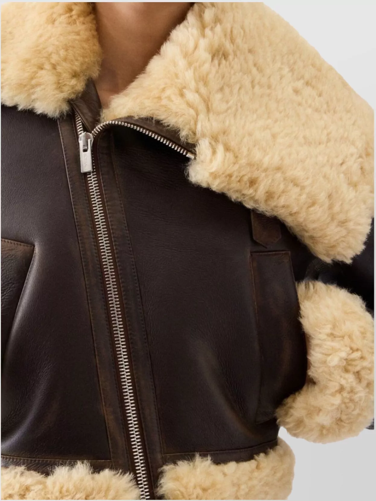 Jacquemus Asymmetrical Aviator Leather Jacket