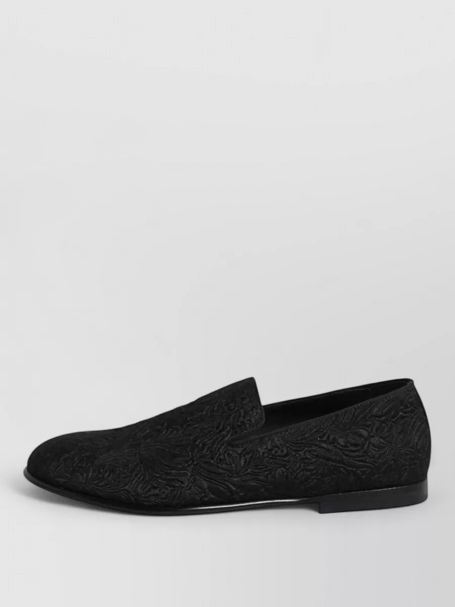 Dolce&Gabbana Velvet Leather Jacquard Slippers