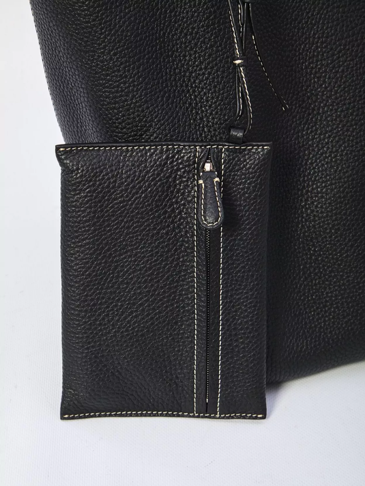 The Row Three Stitch Leather Tote Bag