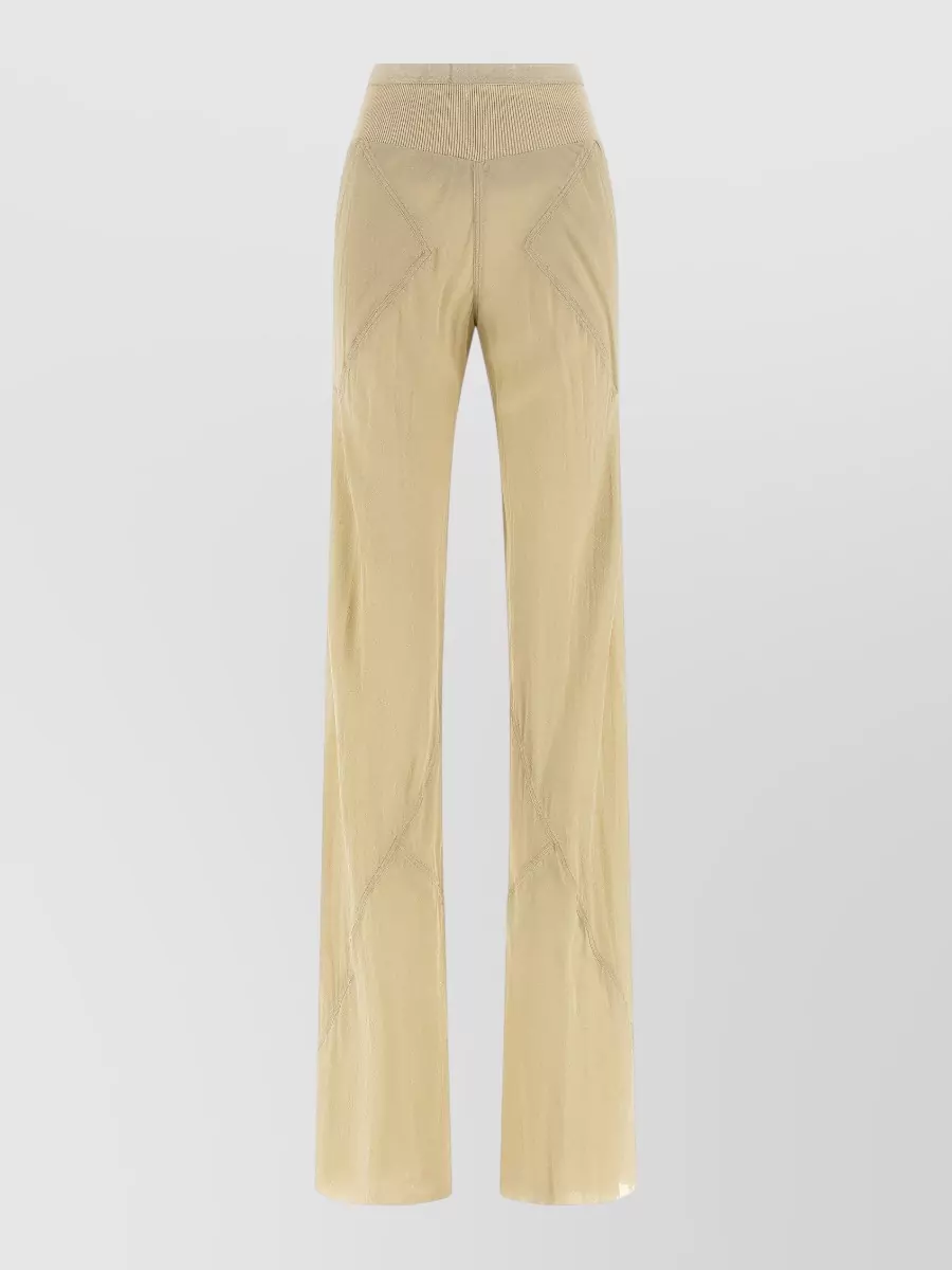 Rick Owens Bias Cut Trousers Seam Detailing Design In Neutral