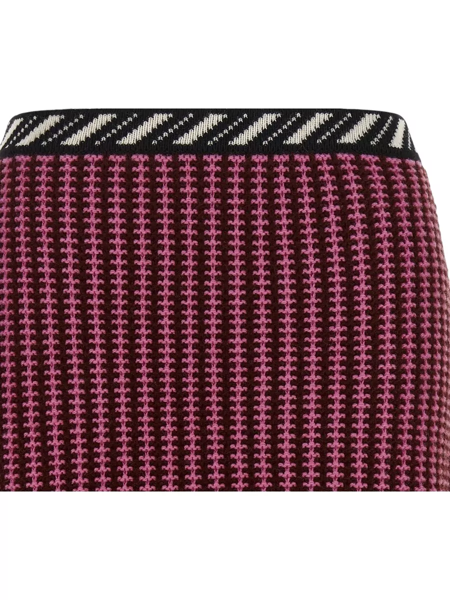 Versace Virgin Wool Crochet-Knit Mini Skirt