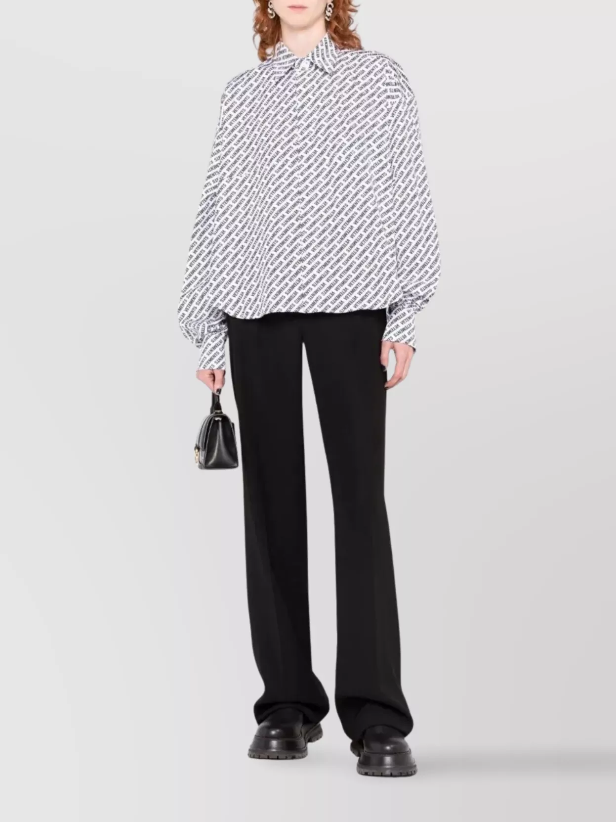 Vetements Long Sleeve Printed Crop Top