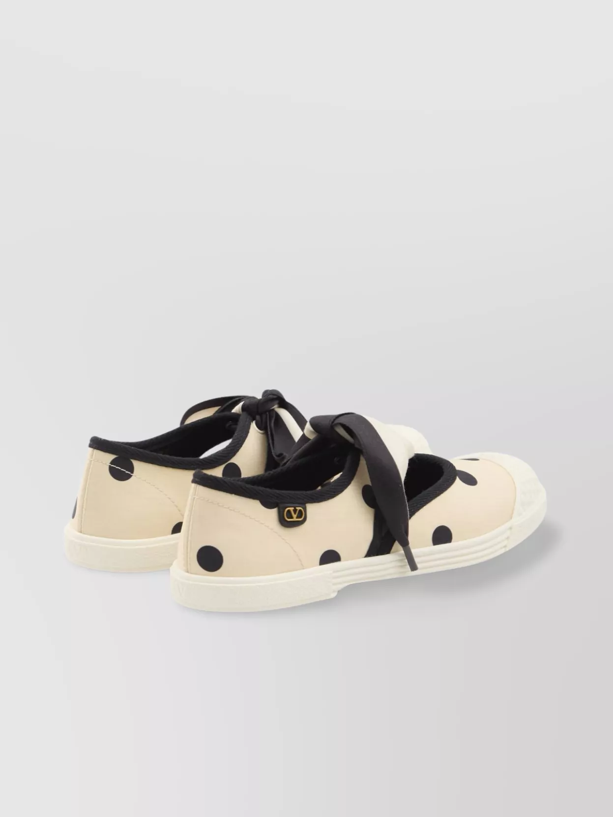 Valentino Garavani Polka Dot Ballet Flats With Contrasting Trim