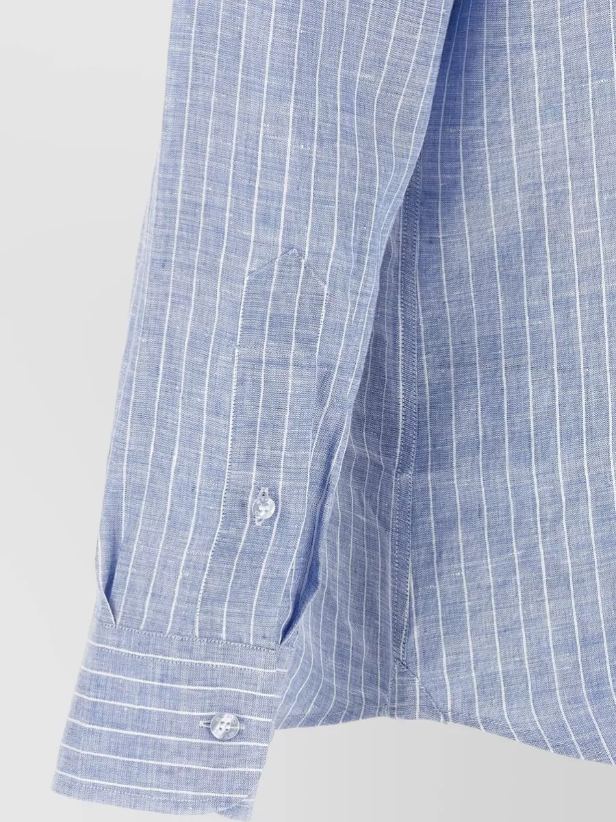 Etro Linen Shirt Long Sleeves Striped Design