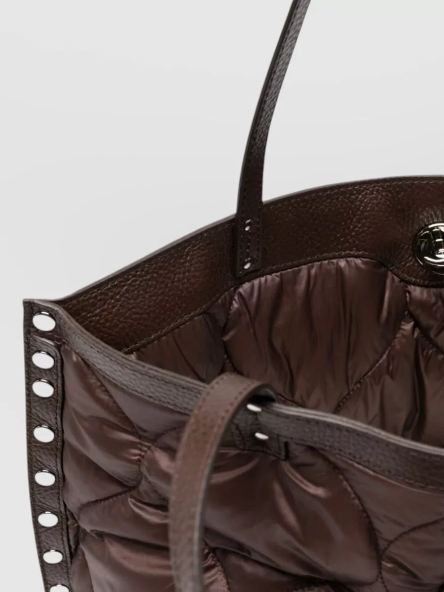 Zanellato Leather Quilted Studded Tote Bag