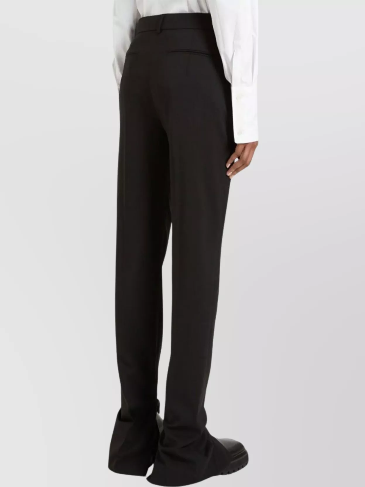 Sportmax Wool Trousers With High Waist And Zipped Slits In Black