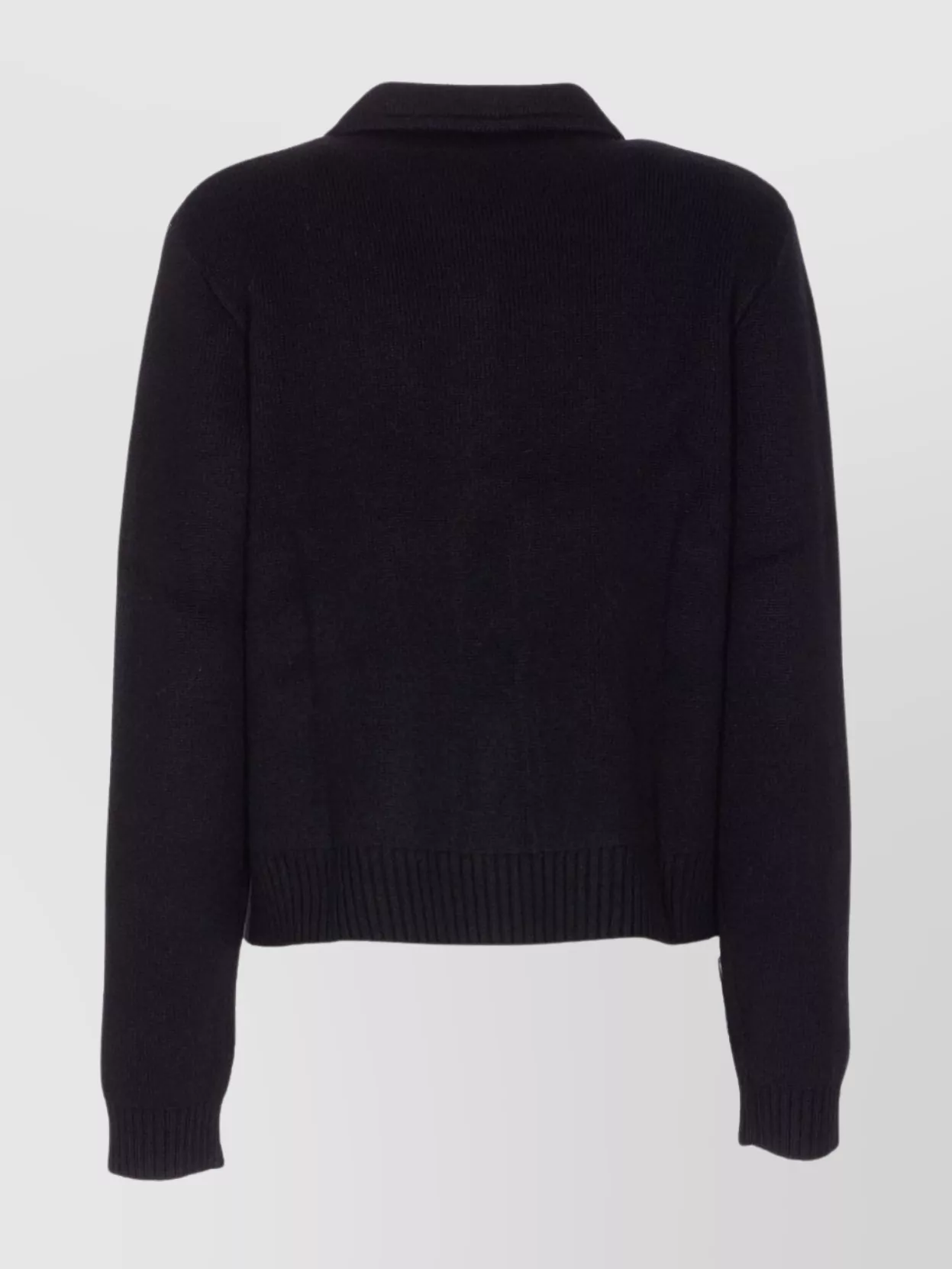 Lisa Yang Collared Jacket With Ribbed Hem And Long Sleeves In Black