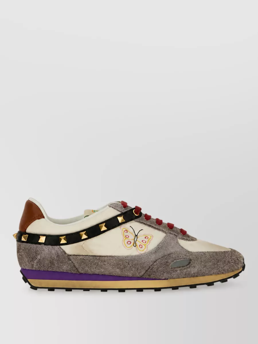 Valentino Garavani Nylon Lace-Up Sneakers