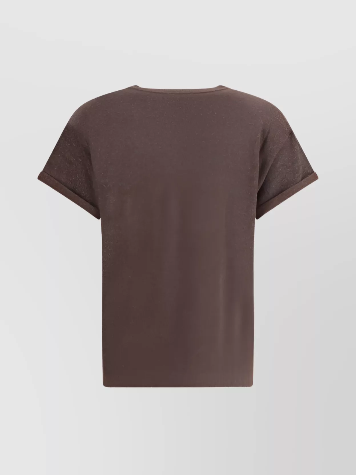 Brunello Cucinelli Lightweight Cashmere And Silk Sweater With Lurex Inserts In Brown