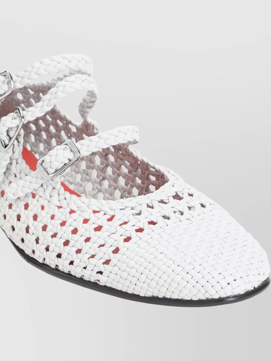 Carel Paris Leather Braided Ballerina Shoes