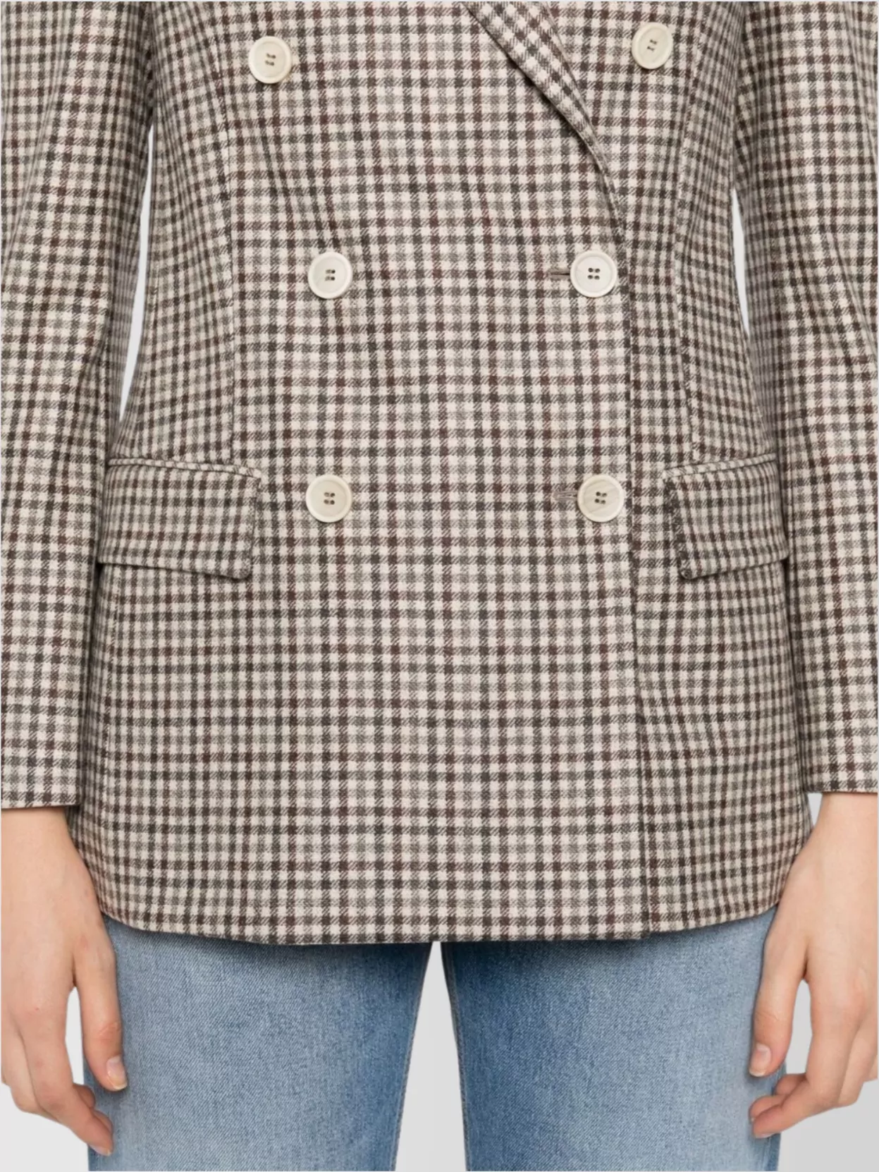 Brunello Cucinelli Double-Breasted Wool Blazer Featuring Pockets