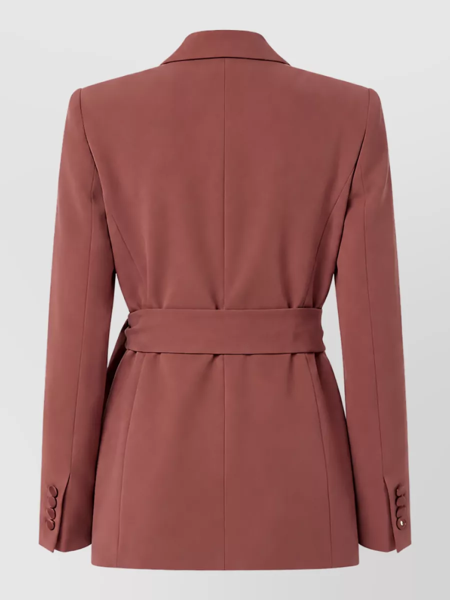 Max Mara Belted Satin-Lapel Blazer