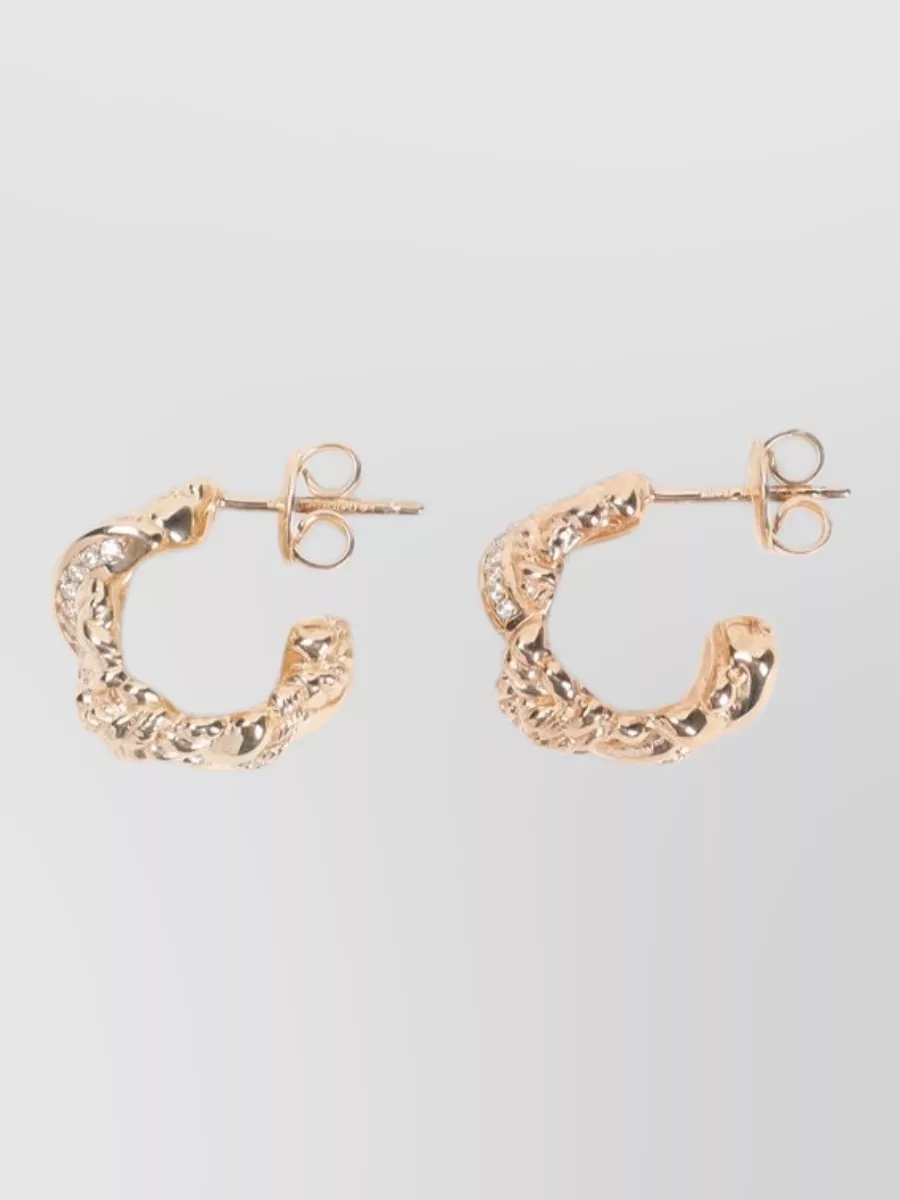 Bottega Veneta Crystal Embellished Hoop Earrings