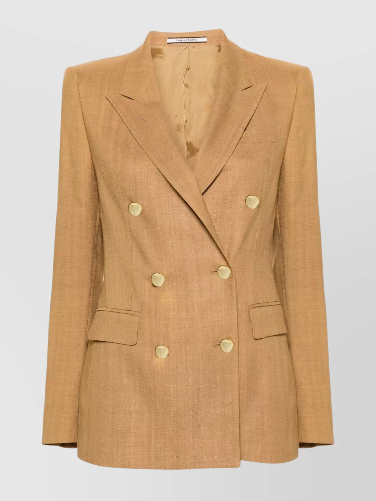 Tagliatore Double-breasted Jacket With Back Vent In Brown