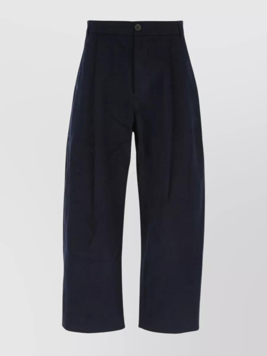 Shop Studio Nicholson Trousers High-waisted Wide-leg Back Pocket In Blue