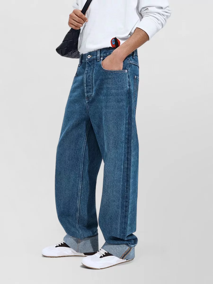 Bottega Veneta Wide-Leg Turned-Up Jeans