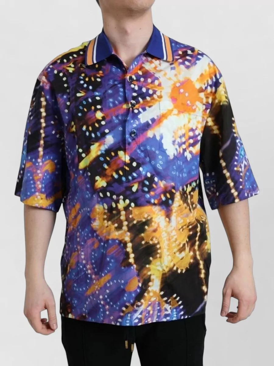 Dolce&Gabbana printed cotton polo shirt