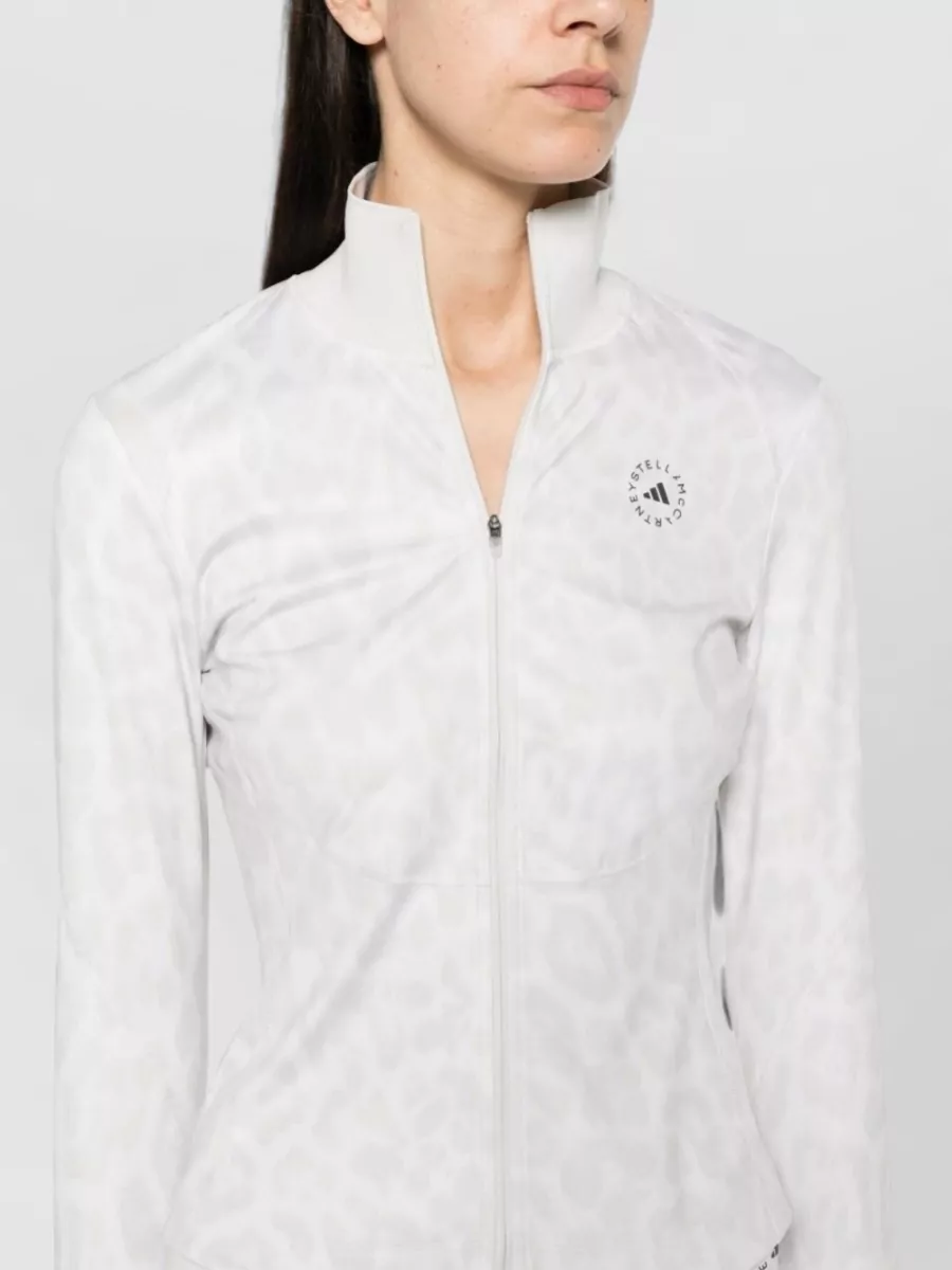 Adidas By Stella Mccartney Printed High Neck Zipped Sweatshirt