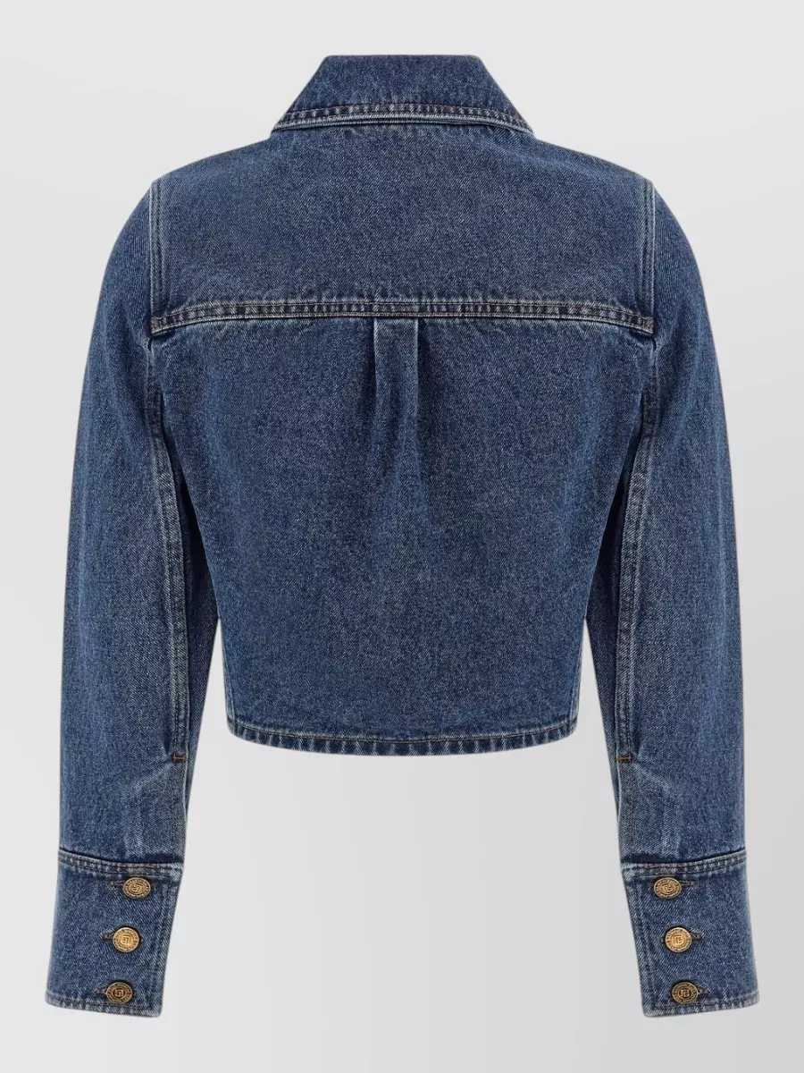 Balmain Blazer Featuring Chest Pockets Long Sleeves In Blue