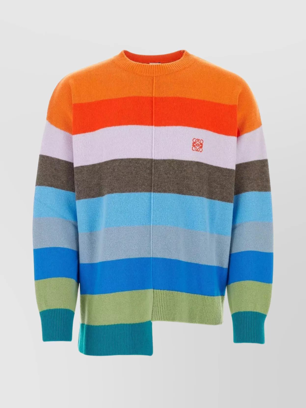 Shop Loewe Striped Embroidered Wool Sweater