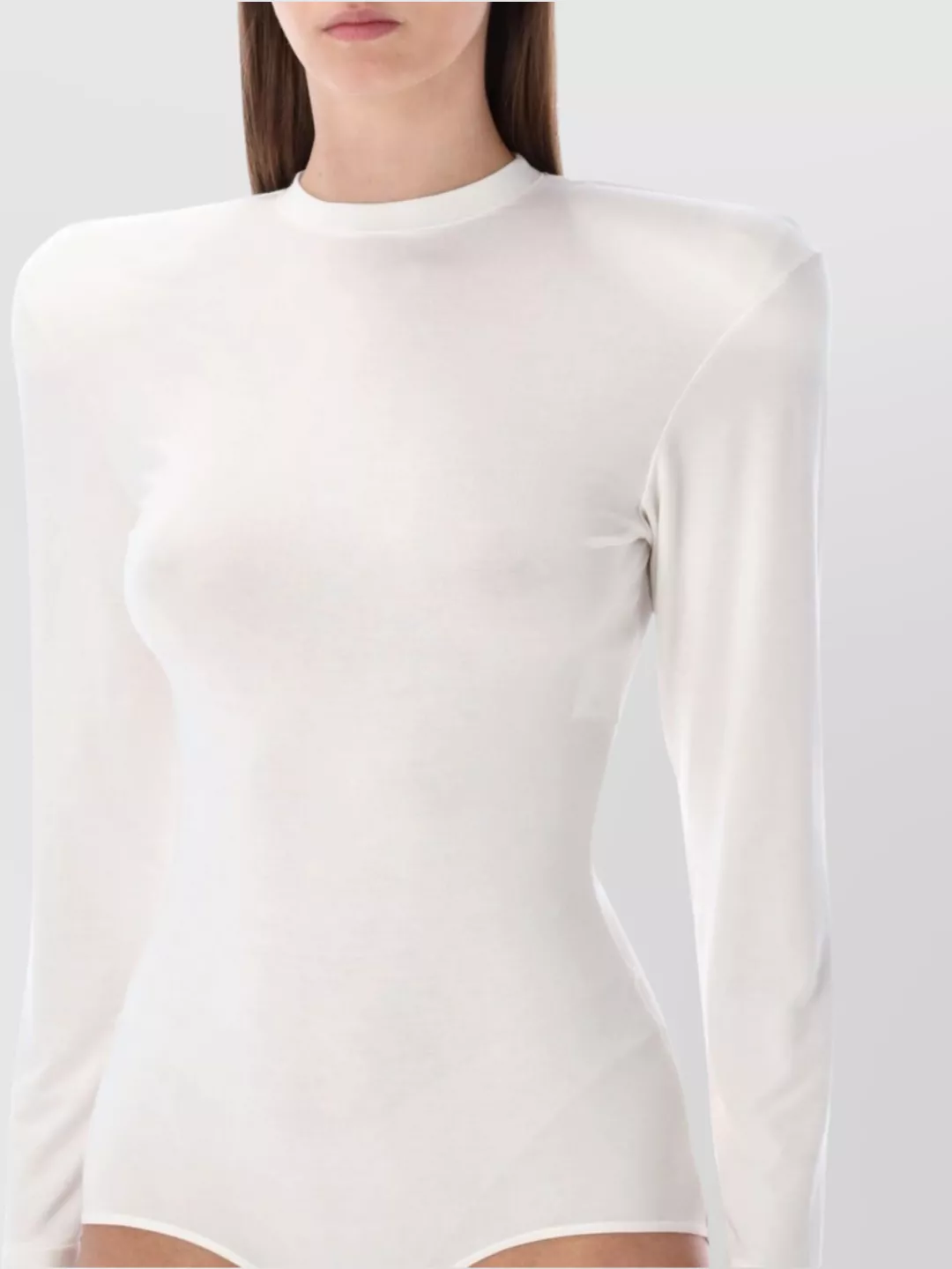 Magda Butrym Long Sleeve Fitted Crew Neck T-Shirt