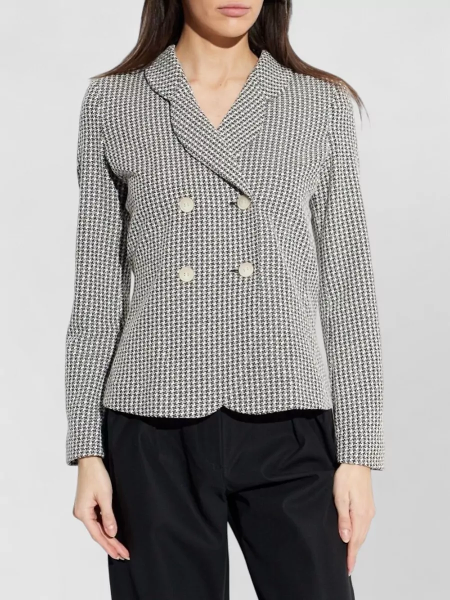 Emporio Armani Houndstooth Double-Breasted Blazer