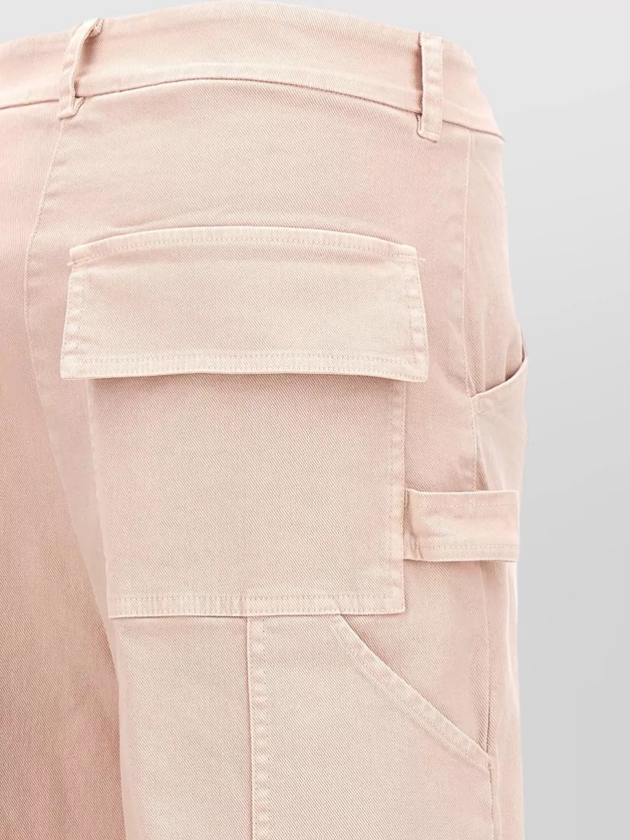 Nude Cotton Mid-Rise Straight-Leg Cargo Trousers