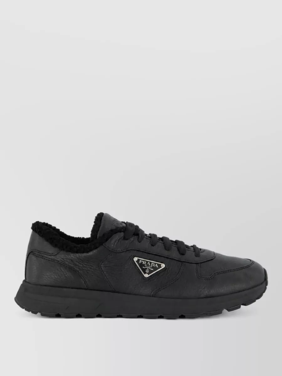 Prada leather low-top sneakers
