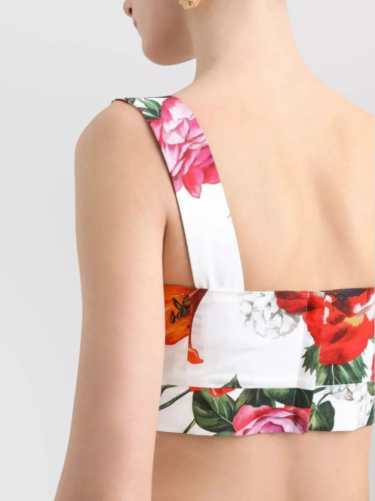 Dolce&Gabbana Square Neckline Sleeveless Floral Print Top