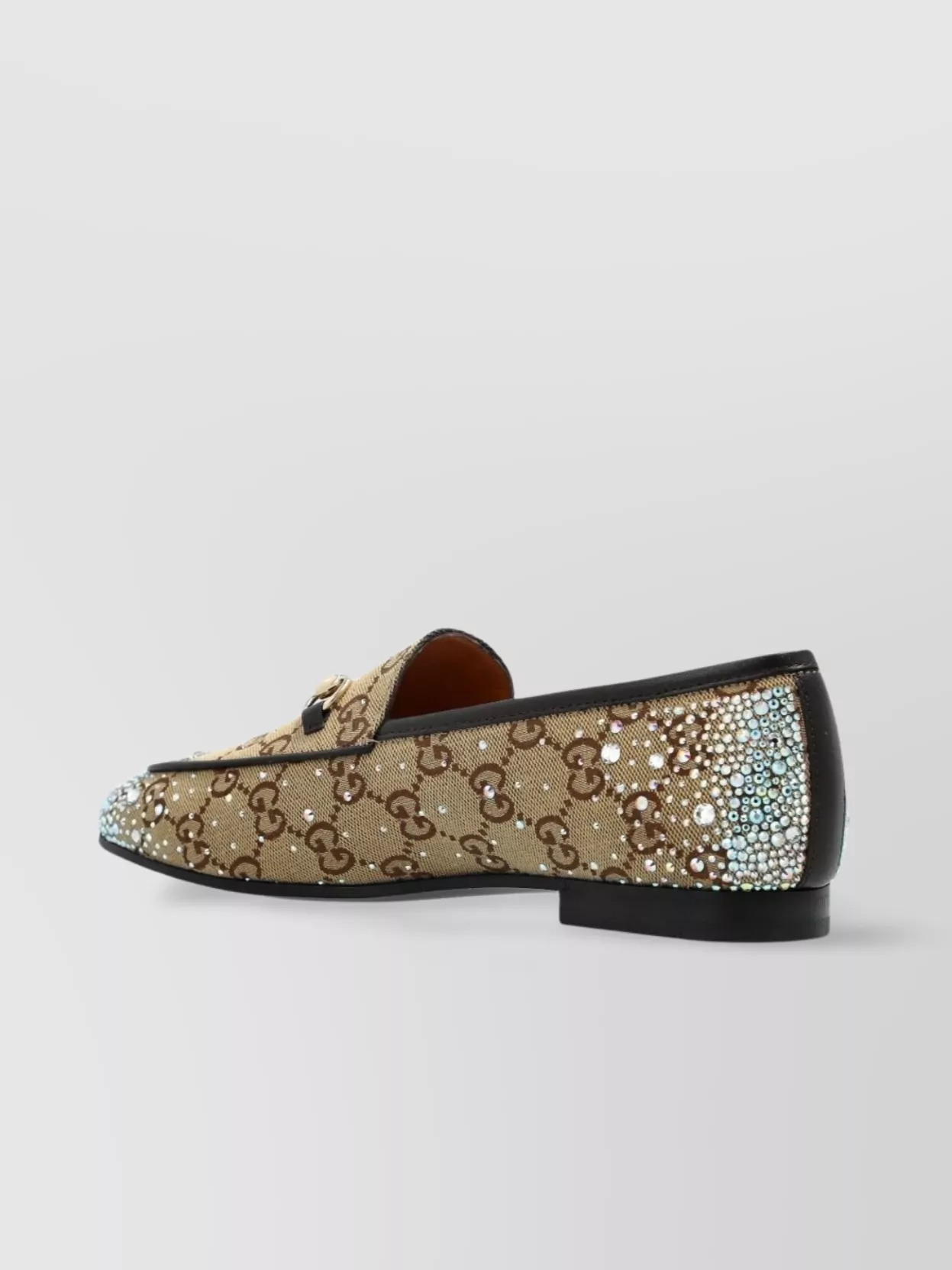 Gucci Crystal Embellished Loafers Round Toe