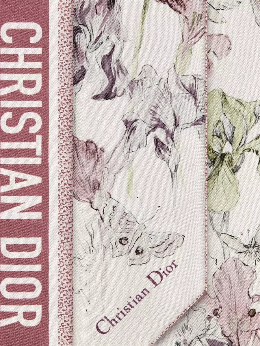 Christian Dior Floral Pattern Scarf Pointed Ends