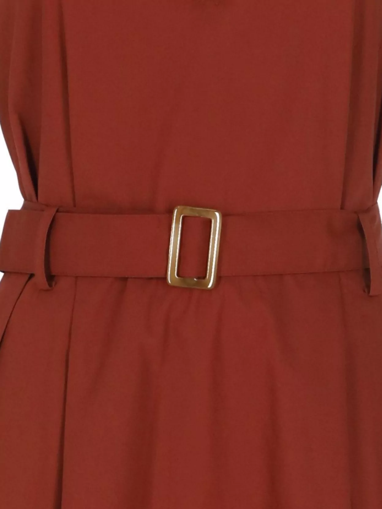 Woolrich Cotton Belted Midi Dress V-Neck